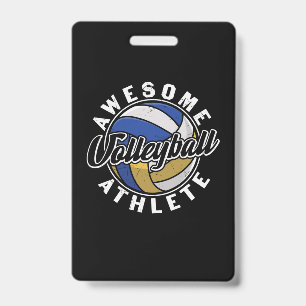 Volleyball Player Awesome Volleyball ID Badge