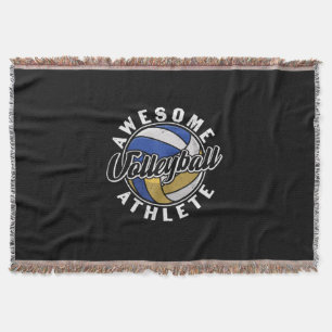 Volleyball Player Awesome Volleyball Throw Blanket