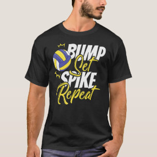 Volleyball Player Ball Spike Set Vintage Coach B T-Shirt