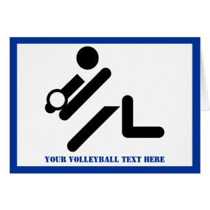 Volleyball player black, white, blue icon custom