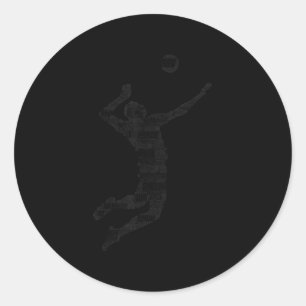 Volleyball Player Boys Youth Men 6 Classic Round Sticker