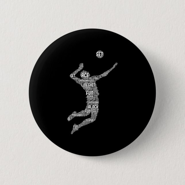 Volleyball Player Boys Youth Men  6 Cm Round Badge (Front)