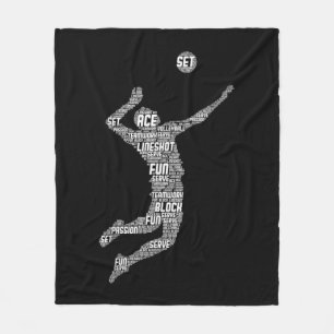 Volleyball Player Boys Youth Men Fleece Blanket