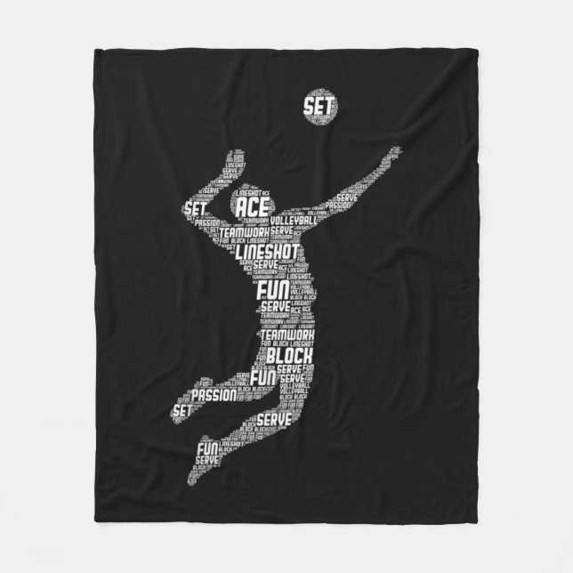 Volleyball Player Boys Youth Men  Fleece Blanket (Front)