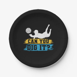 Volleyball Player   Can You Dig It Paper Plate