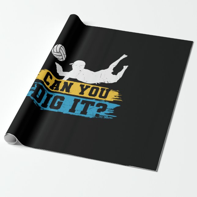 Volleyball Player | Can You Dig It Wrapping Paper (Unrolled)