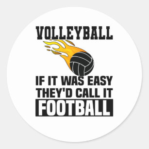 Volleyball Player Comparison Flame Volleyball Classic Round Sticker