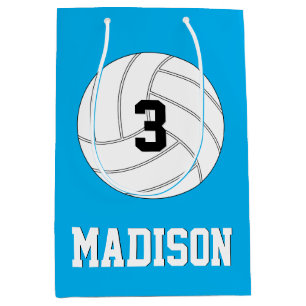 Volleyball Player Custom Jersey Number & Team Name Medium Gift Bag