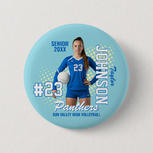 Volleyball Player Custom Photo Senior Night Sports 6 Cm Round Badge