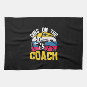 Volleyball Player Dibs On The Coach Tea Towel