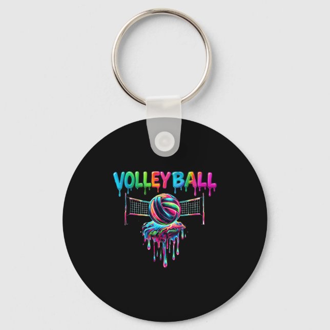 Volleyball Player Drip Ice Cream Drip Volleyball L Key Ring (Front)