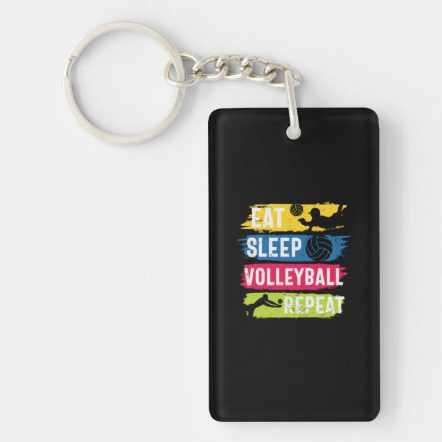 Volleyball Player | Eat Sleep Volleyball Repeat Key Ring (Front)