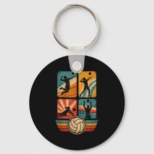 Volleyball Player Funny Volleyball Retro Outfit Key Ring