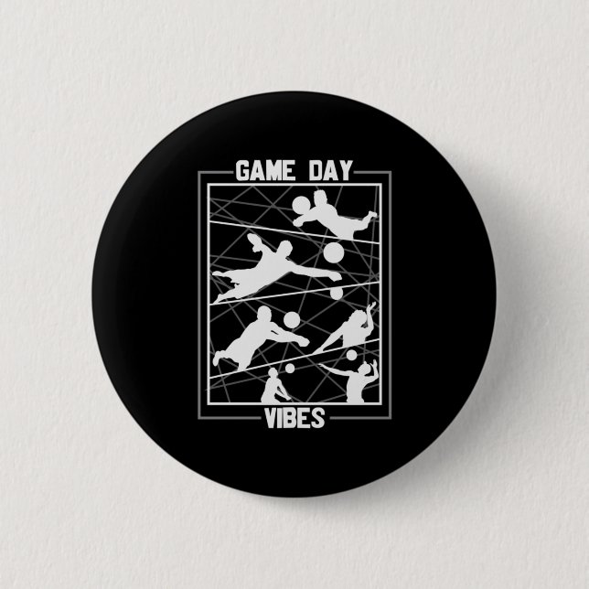 Volleyball Player | Game Day Vibes 6 Cm Round Badge (Front)