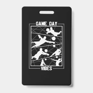Volleyball Player Game Day Vibes ID Badge