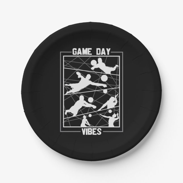 Volleyball Player | Game Day Vibes Paper Plate (Front)