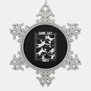 Volleyball Player   Game Day Vibes Snowflake Pewter Christmas Ornament