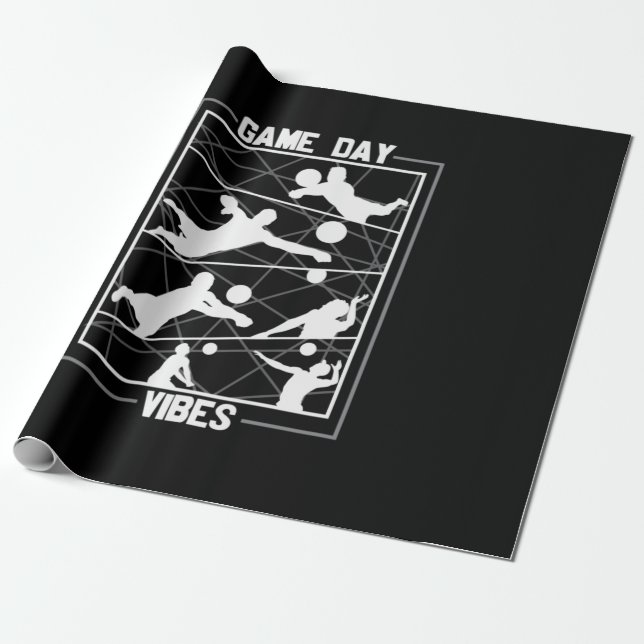 Volleyball Player | Game Day Vibes Wrapping Paper (Unrolled)