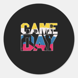 Volleyball Player   Game Day Volleyball Classic Round Sticker