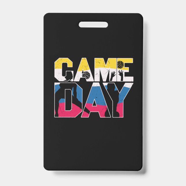 Volleyball Player | Game Day Volleyball ID Badge (Front)