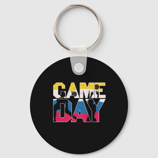 Volleyball Player | Game Day Volleyball Key Ring (Front)