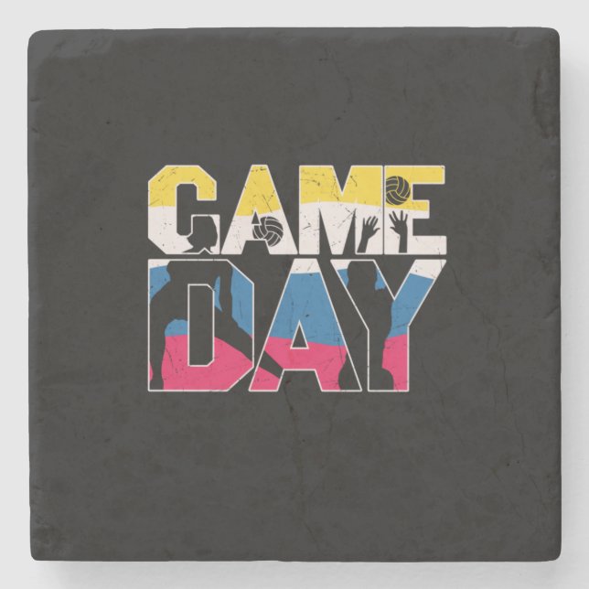 Volleyball Player | Game Day Volleyball Stone Coaster (Front)
