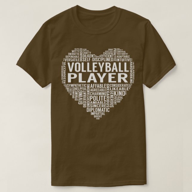 Volleyball Player Heart T-Shirt (Design Front)