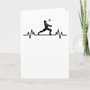 Volleyball Player Heartbeat Beach Funny Sport Gift Card