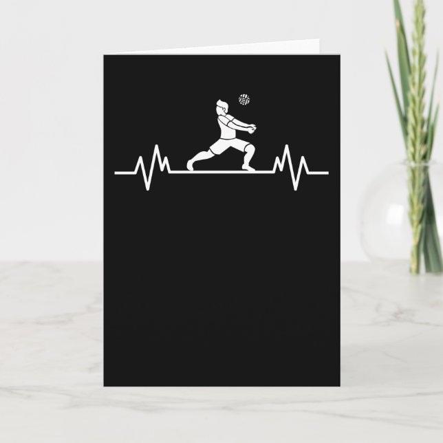 Volleyball Player Heartbeat Beach Funny Sport Gift Card (Front)