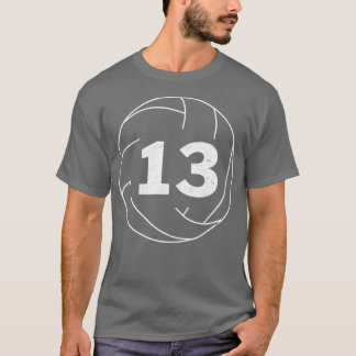 Volleyball Player Jersey Number 13 Thirteen  T-Shirt