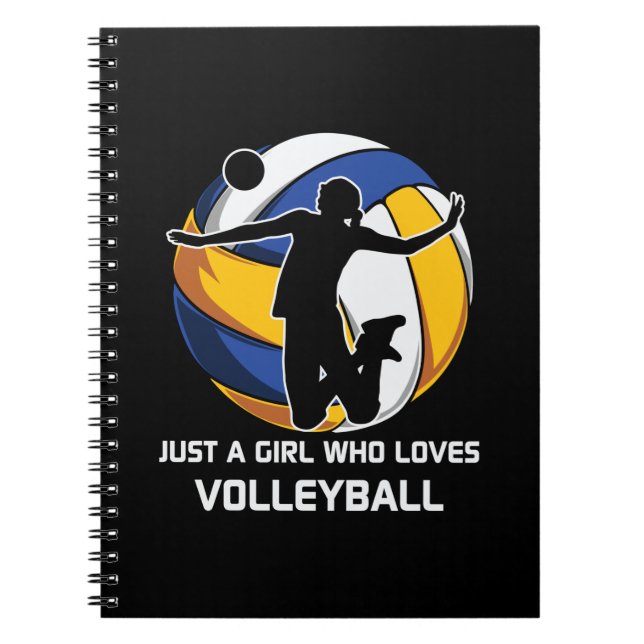 Volleyball Player Just A Girl Who Loves Volleyball Notebook (Front)
