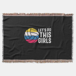 Volleyball Player Let Do This Girls Throw Blanket