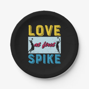 Volleyball Player   Love At First Spike Paper Plate