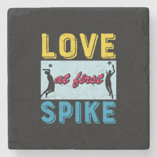 Volleyball Player   Love At First Spike Stone Coaster