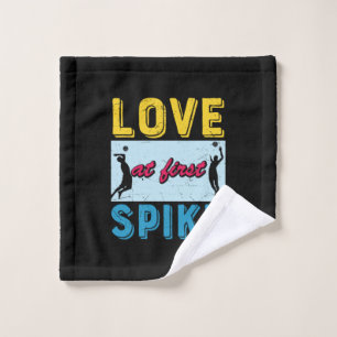 Volleyball Player Love At First Spike Wash Cloth