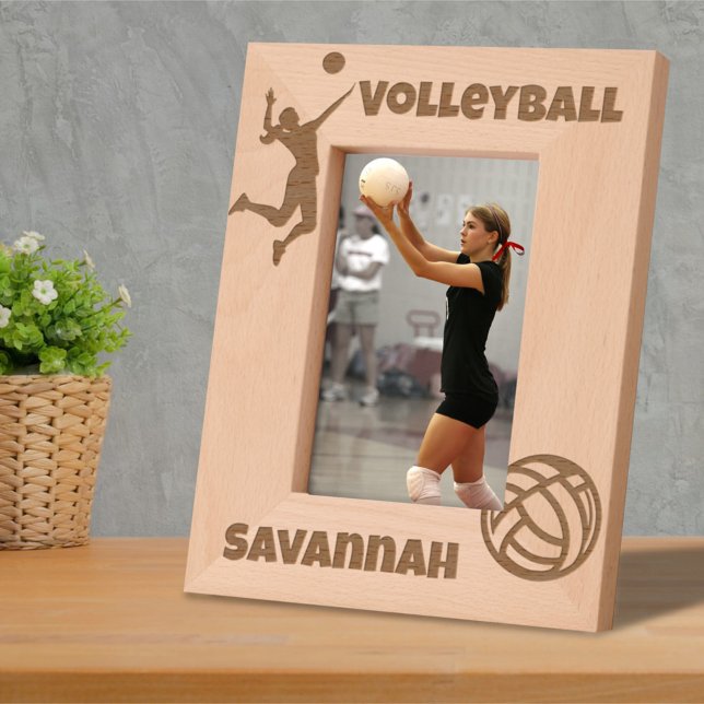 Volleyball Player Lover Custom Name Etched Frames (Creator Uploaded)