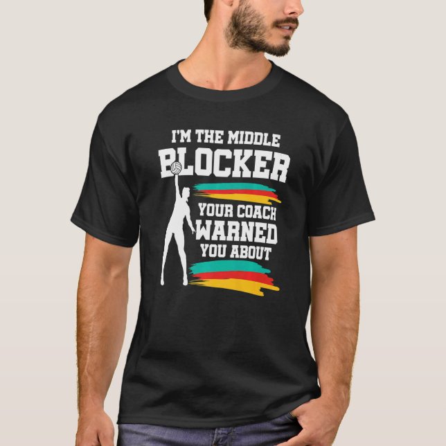 Volleyball Player Middle Blocker T-Shirt (Front)