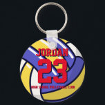 Volleyball Player Number School Sports Team Key Ring<br><div class="desc">A perfect pin for sports fans,  athletes,  players,  coach or captain of the baseball team. You can customise the wording to fit any events with this sports theme,  whether it's birthday,  championship celebration or winning party.</div>