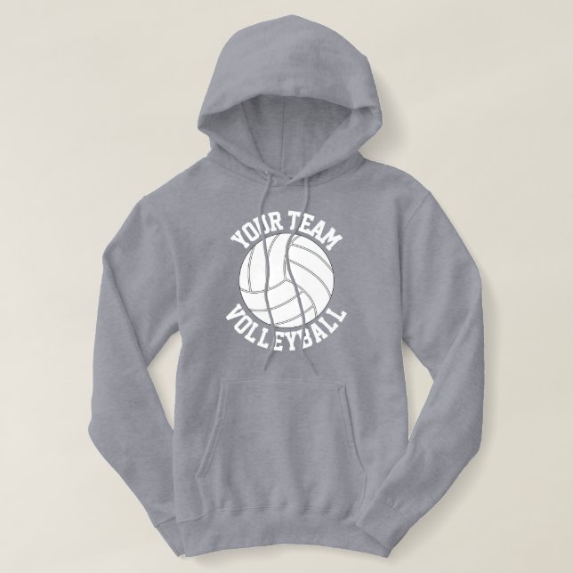 Volleyball Player or Coach Custom Team Name Sports Hoodie (Design Front)