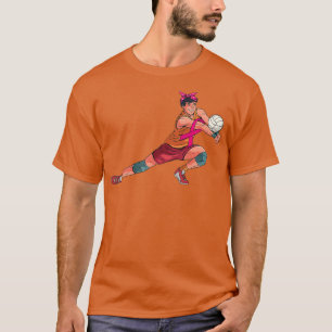 Volleyball Player Pink Ribbon Breast Cancer Awaren T-Shirt
