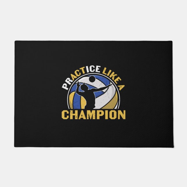 Volleyball Player | Practice Like A Champion Doormat (Front)