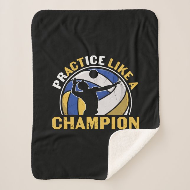 Volleyball Player | Practice Like A Champion Sherpa Blanket (Front)