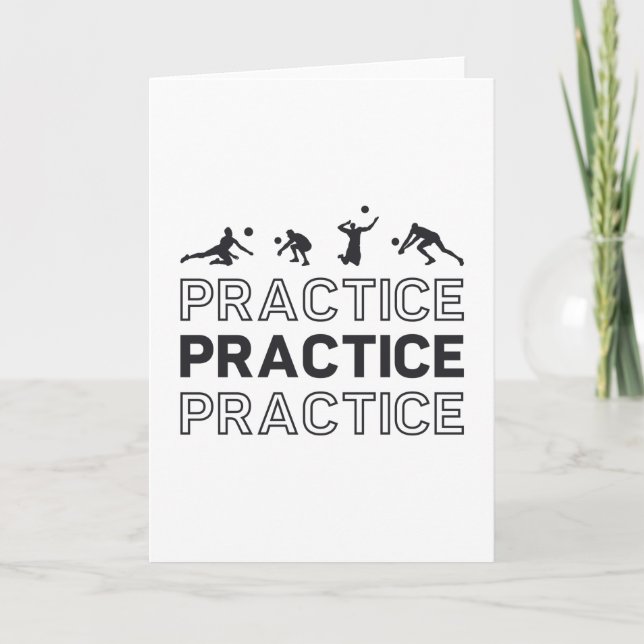 Volleyball Player Practice Practice Practice Gift Card (Front)