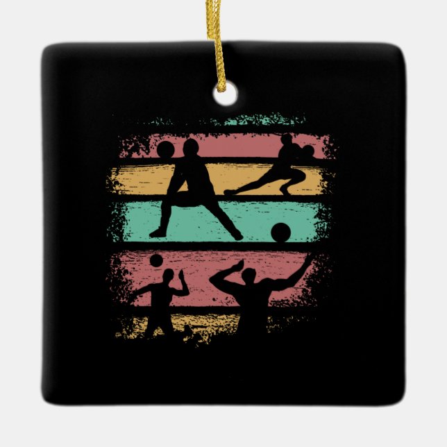 Volleyball Player Retro  Ceramic Ornament (Front)