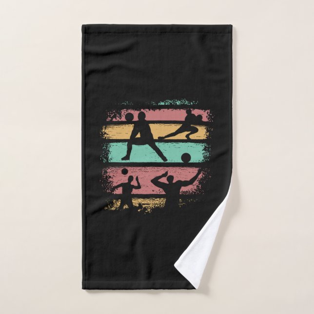 Volleyball Player Retro Hand Towel (Hand Towel)
