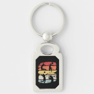 Volleyball Player Retro Key Ring