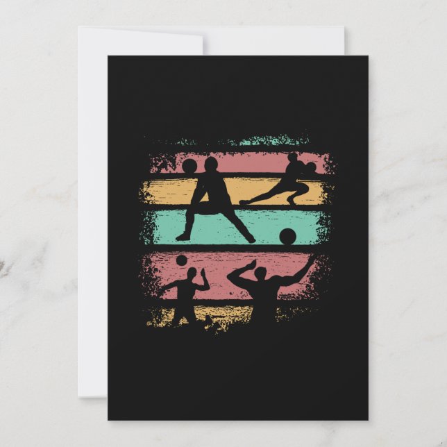 Volleyball Player Retro Vintage Invitation (Front)