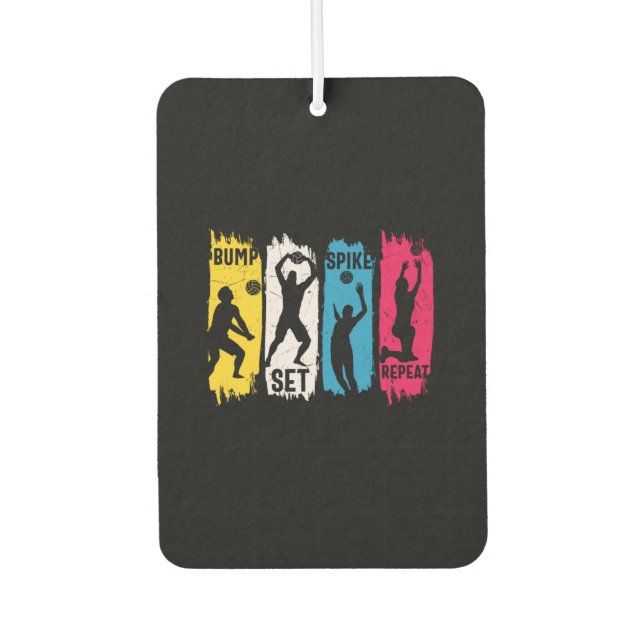 Volleyball Player | Set Spike Repeat Car Air Freshener (Front)