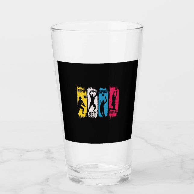 Volleyball Player | Set Spike Repeat Glass (Front)