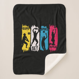 Volleyball Player   Set Spike Repeat Sherpa Blanket